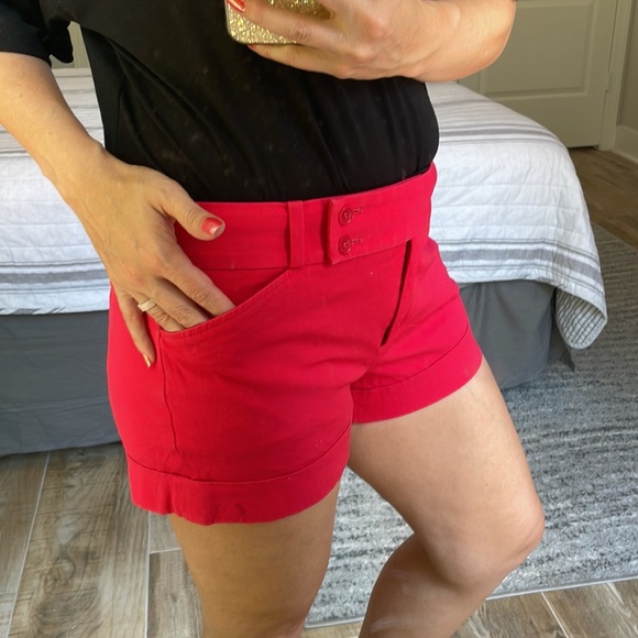 BCBG MaxAzria Red Shorts size M - Picture 3 of 6